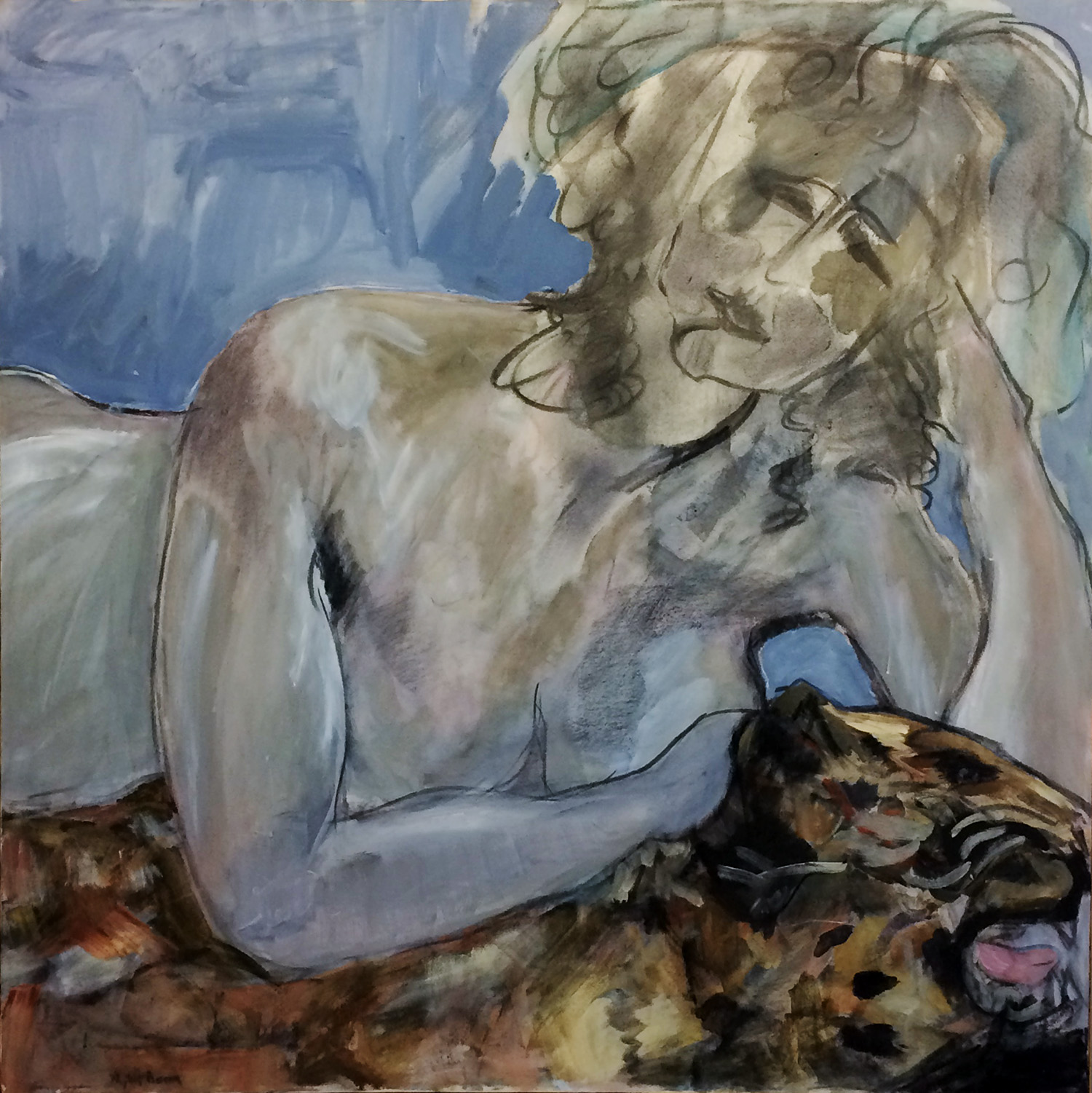 Phyllis Baron - Nude with Tiger