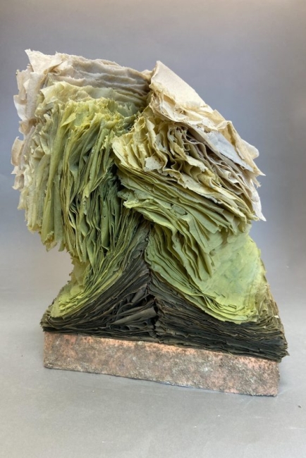 Kimberlyn Bloise - To Part (sculpture-stoneware, paper, clay, cone 6 oxidation 12"x 9"x11" $760)